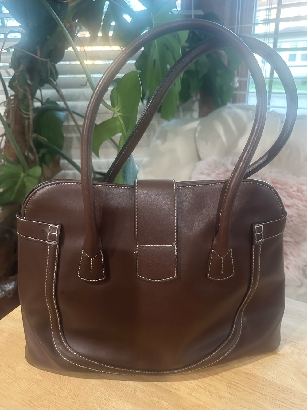 Tod's Dark Brown Leather Buckle Tote - Picture 2 of 7